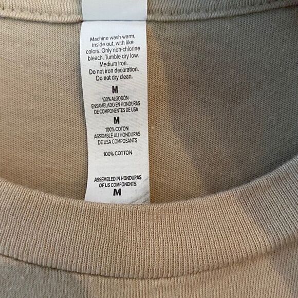 Canvas Sz M Tan Western Cotton The Cowboy Poets Lasso Short Sleeve T-Shirt - Picture 6 of 7